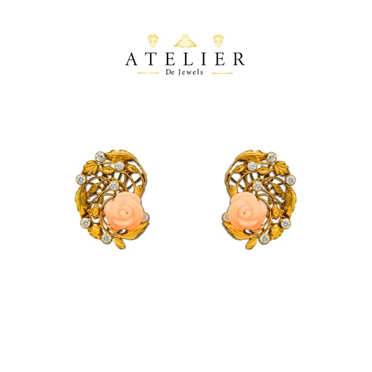 Rose Coral Necklace Set