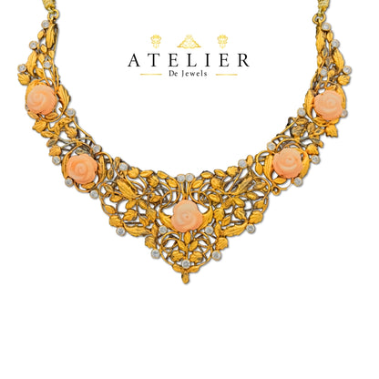 Rose Coral Necklace Set