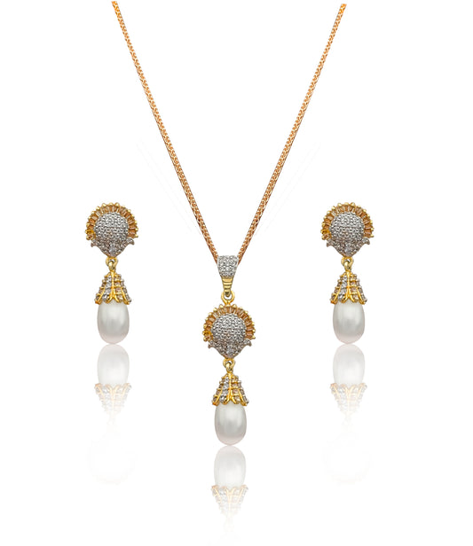 Shell Pearl Locket Set