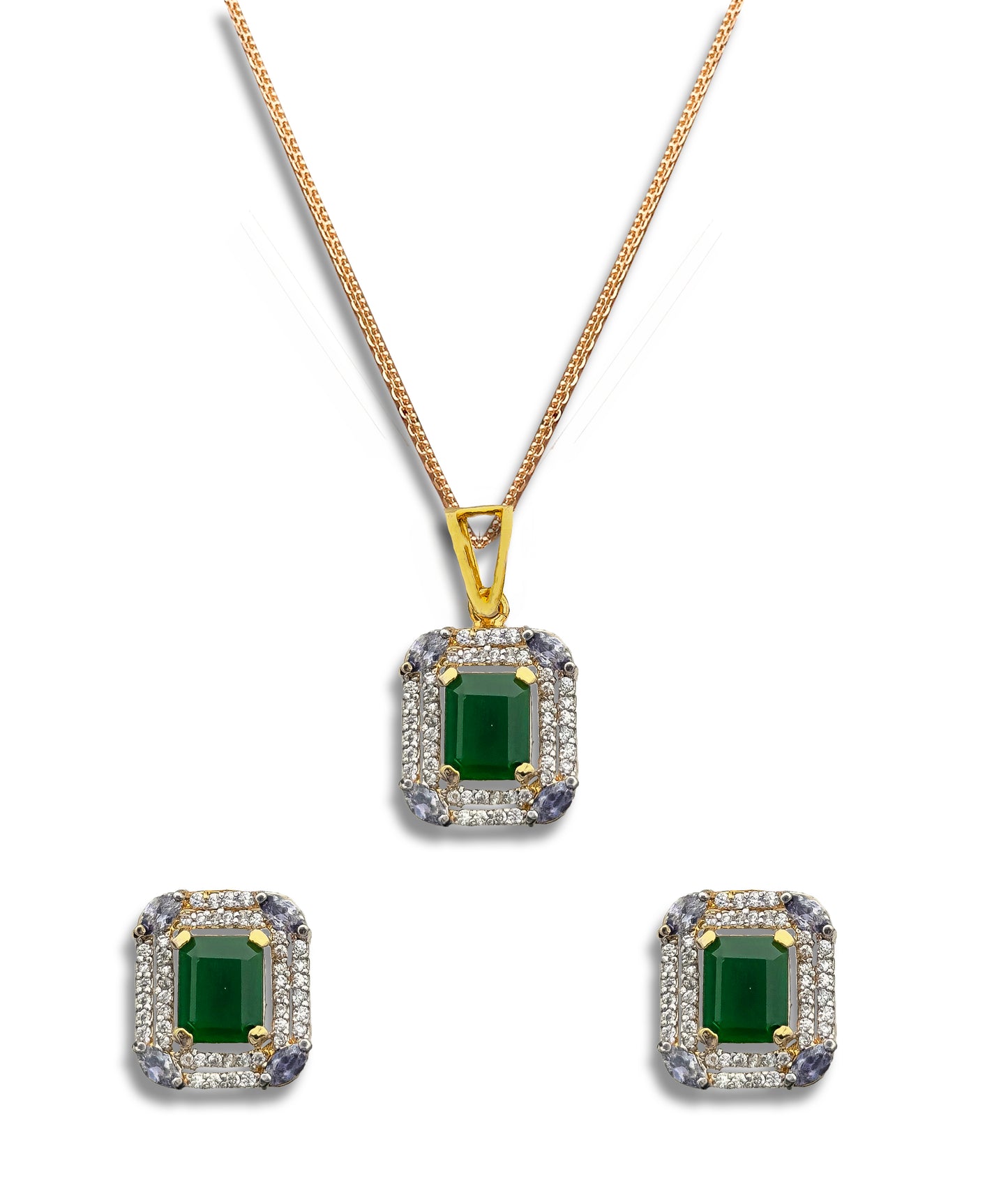 Cubic Lush Locket Set