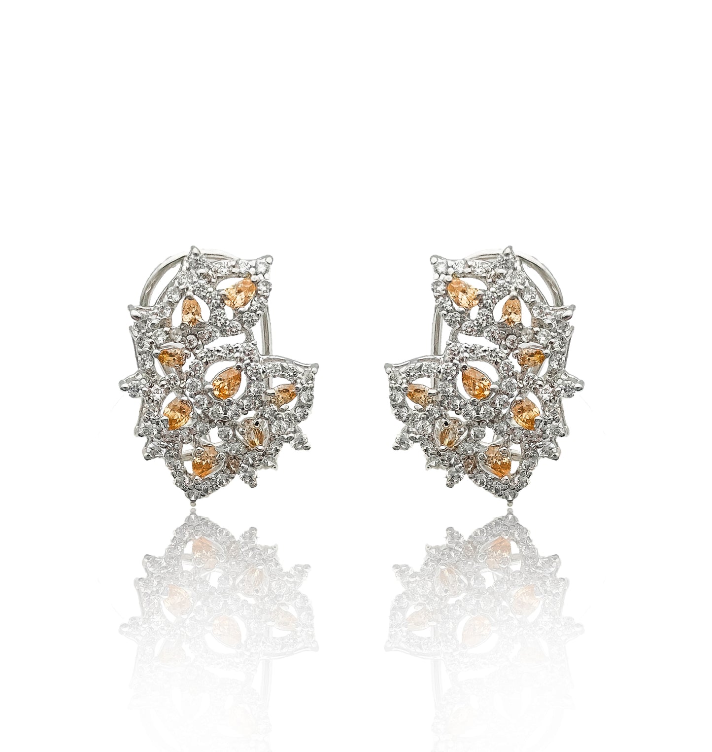 Earrings with Champagne Stone