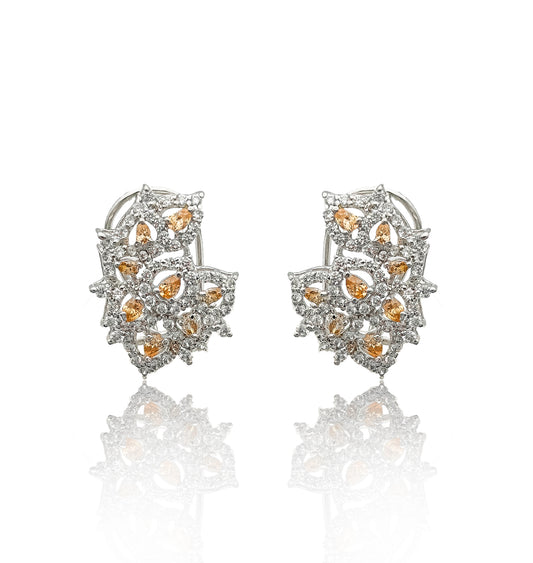 Earrings with Champagne Stone